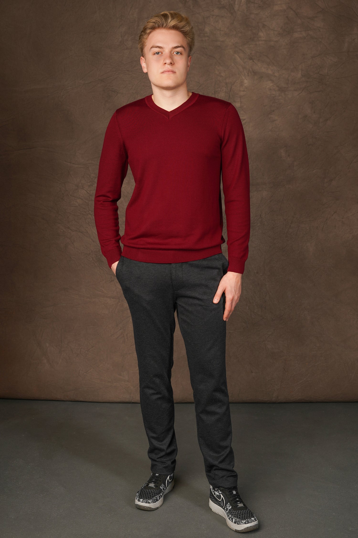 Merino wool V-neck sweater