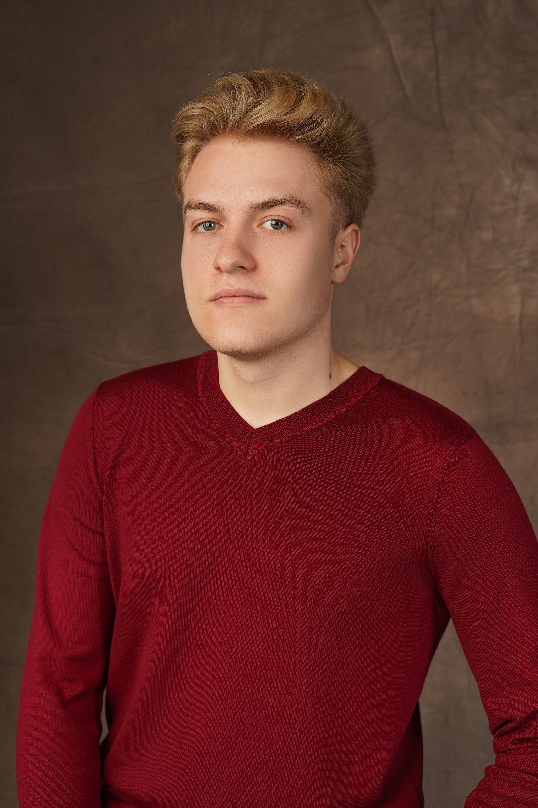 Merino wool V-neck sweater