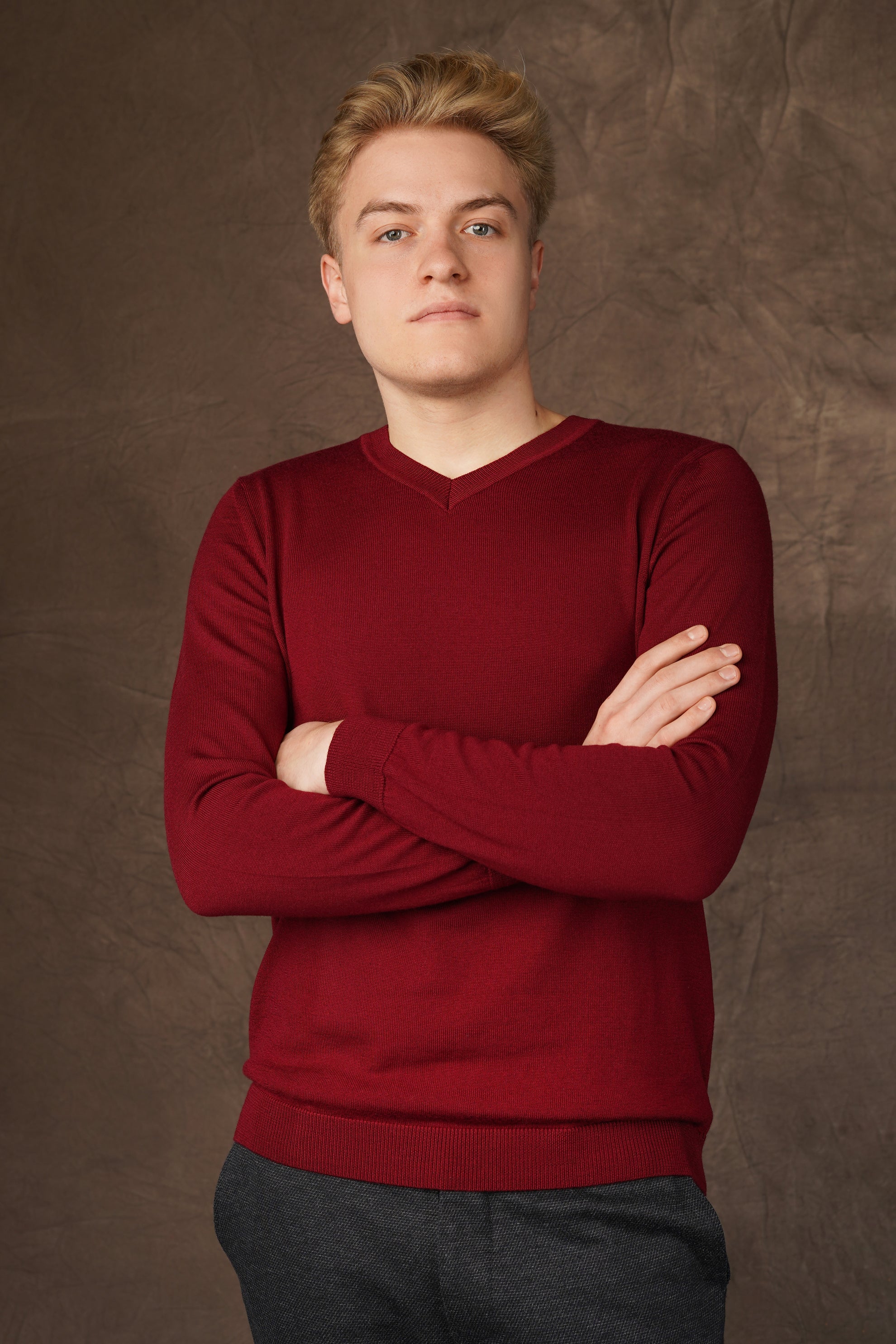 Merino wool V-neck sweater