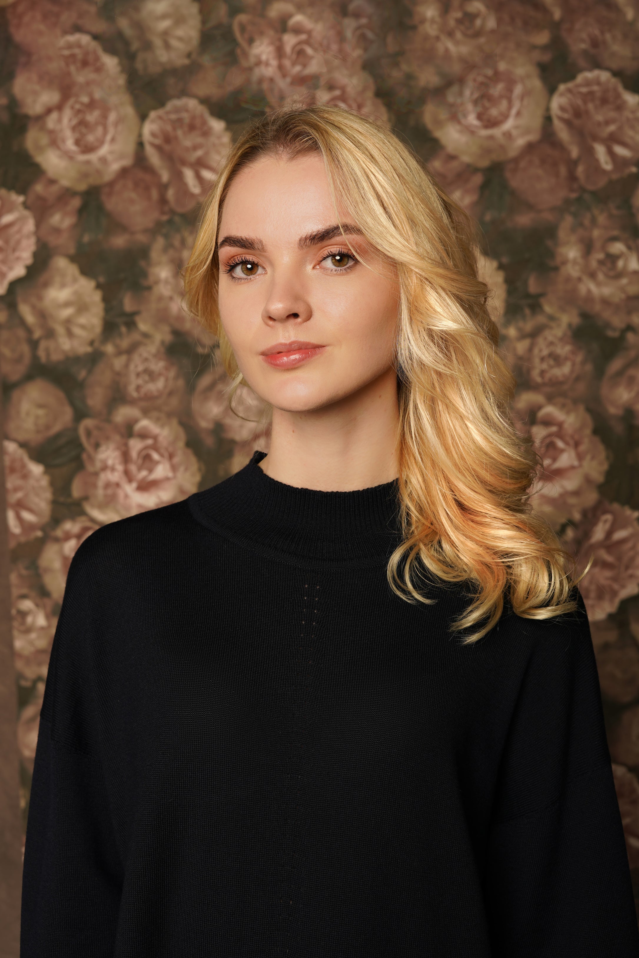 Merino wool long neck dress