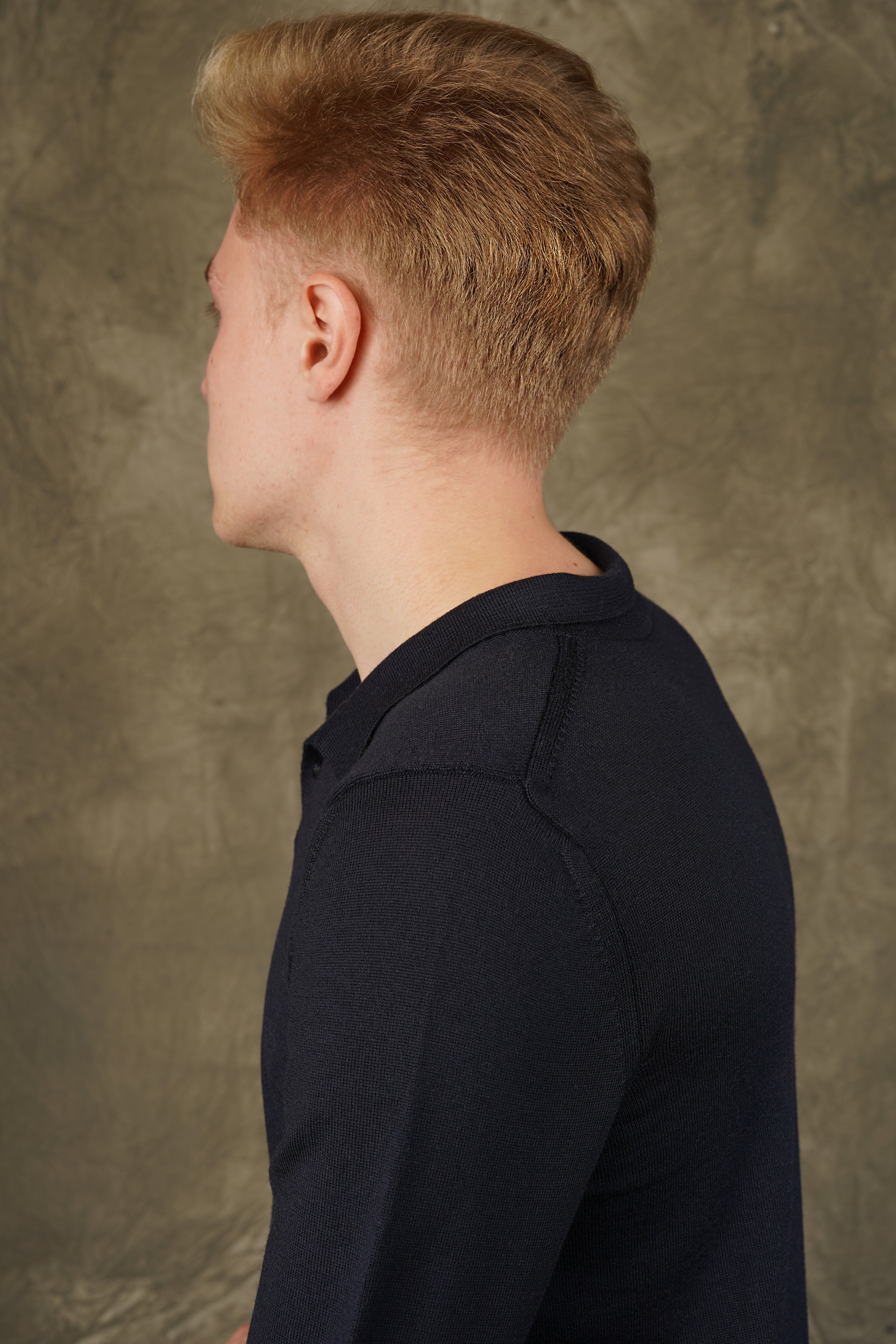 Merino wool polo sweater