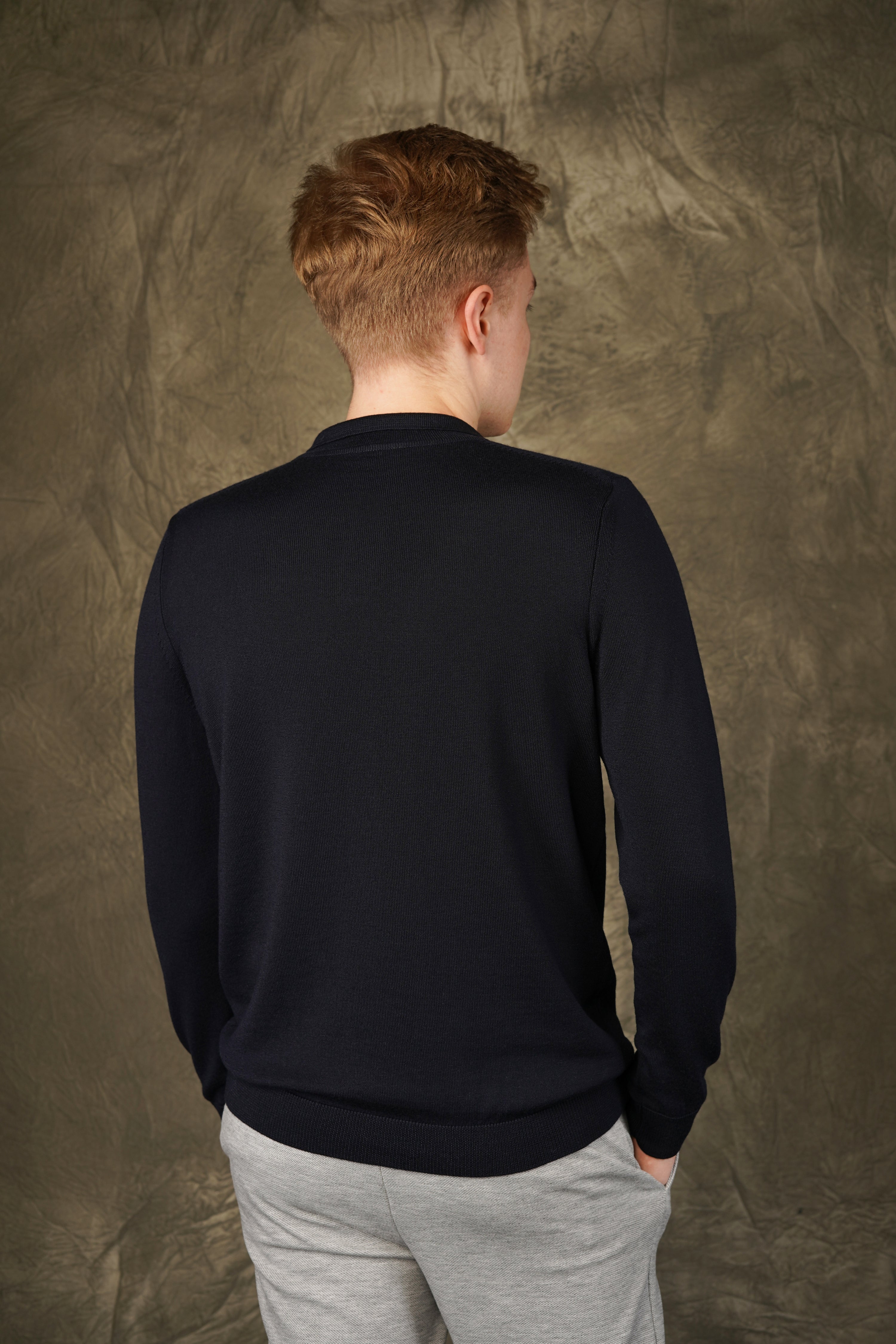 Merino wool polo sweater