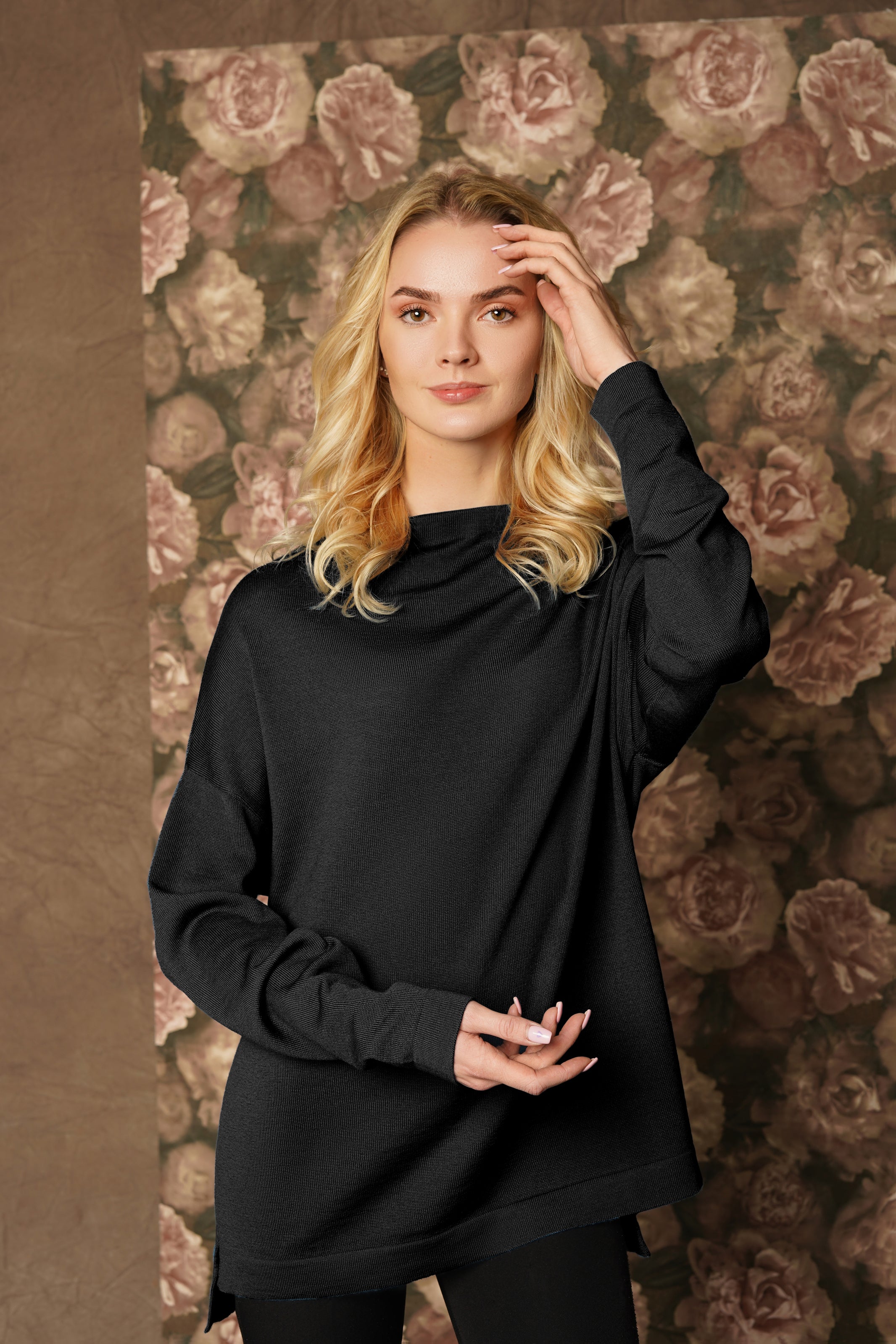Merino wool long sleeve sweater