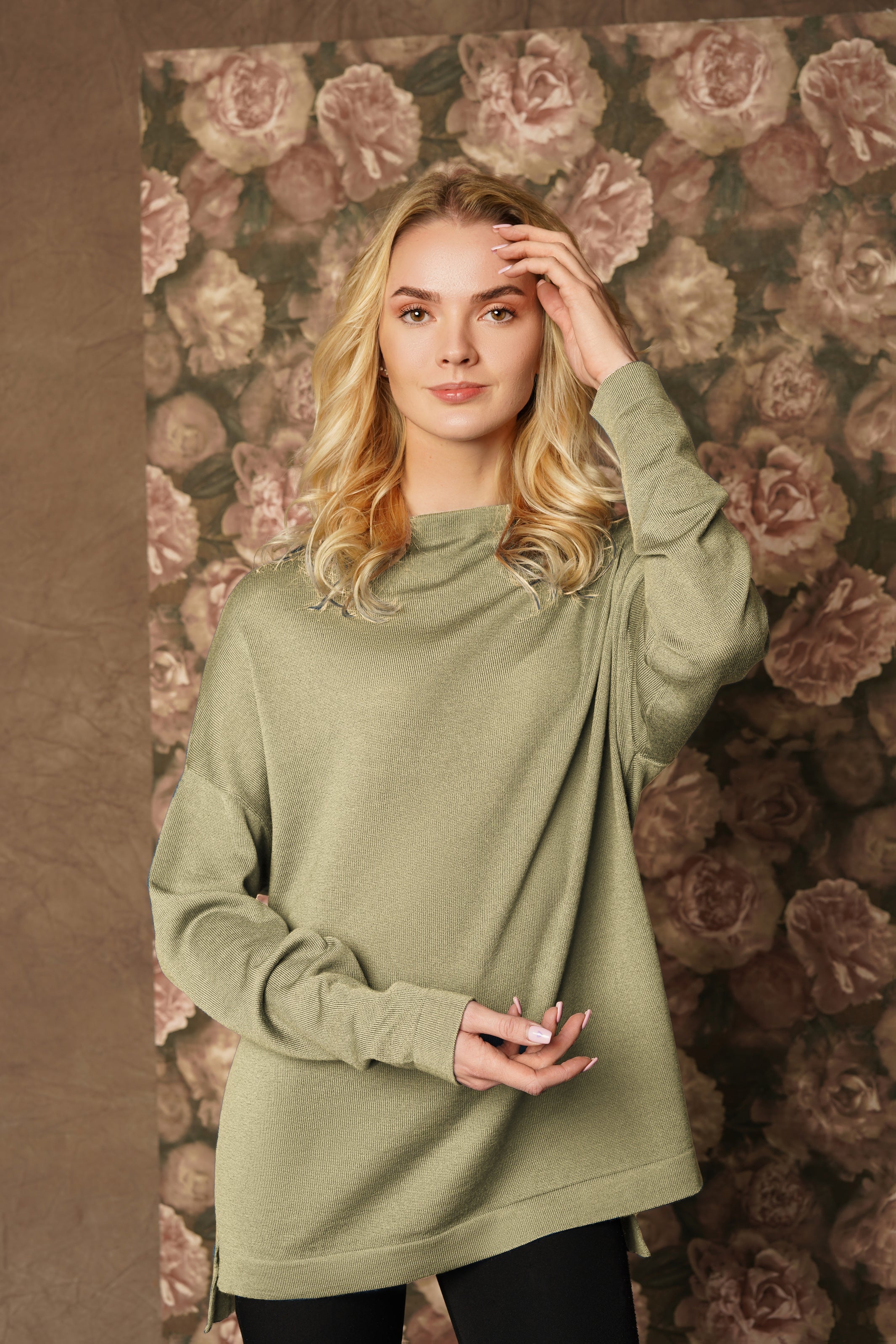 Merino wool long sleeve sweater
