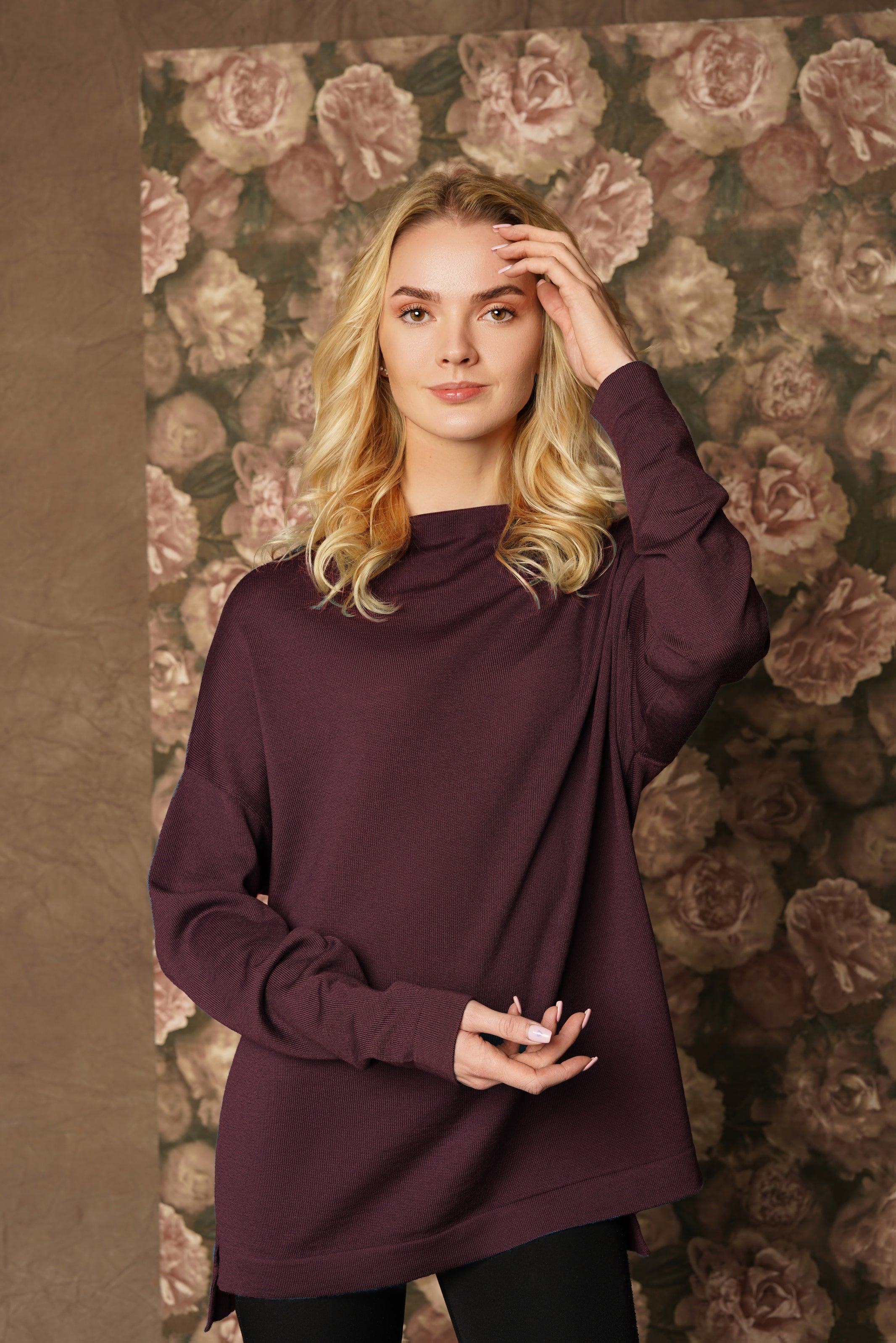 Merino wool long sleeve sweater