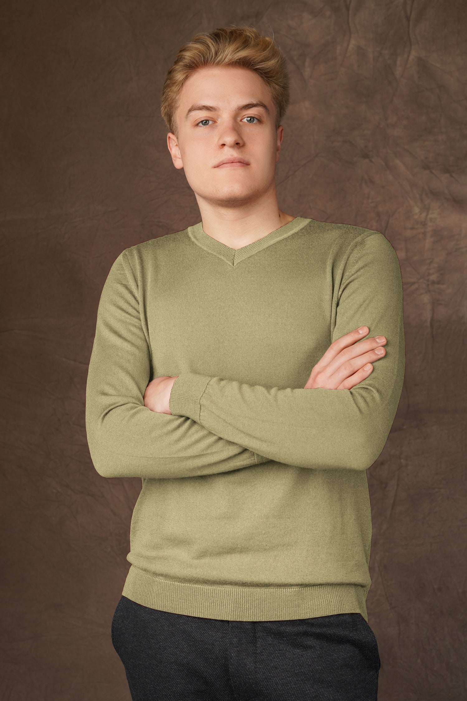 Merino wool V-neck sweater