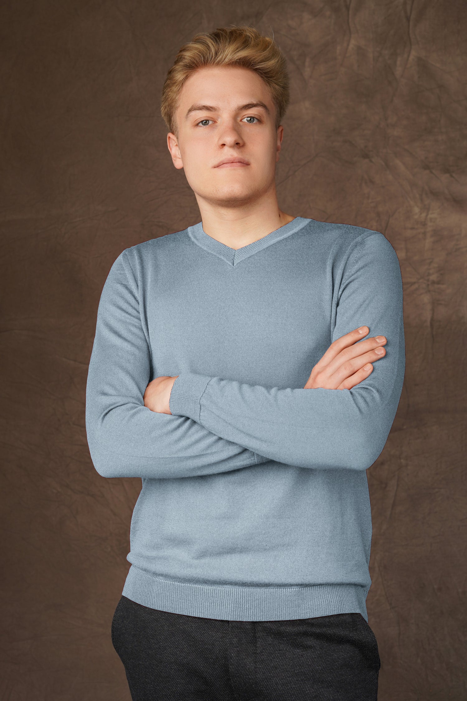 Merino wool V-neck sweater