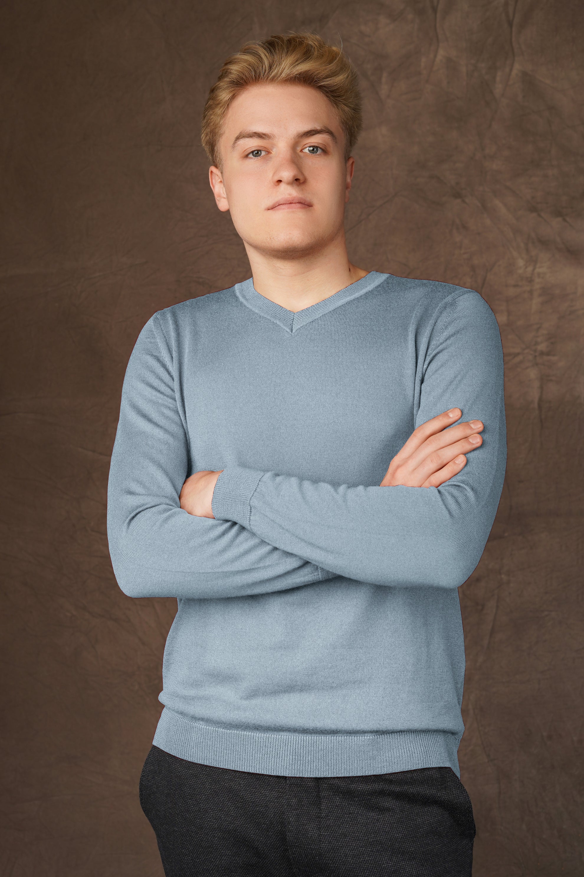 Merino wool V-neck sweater