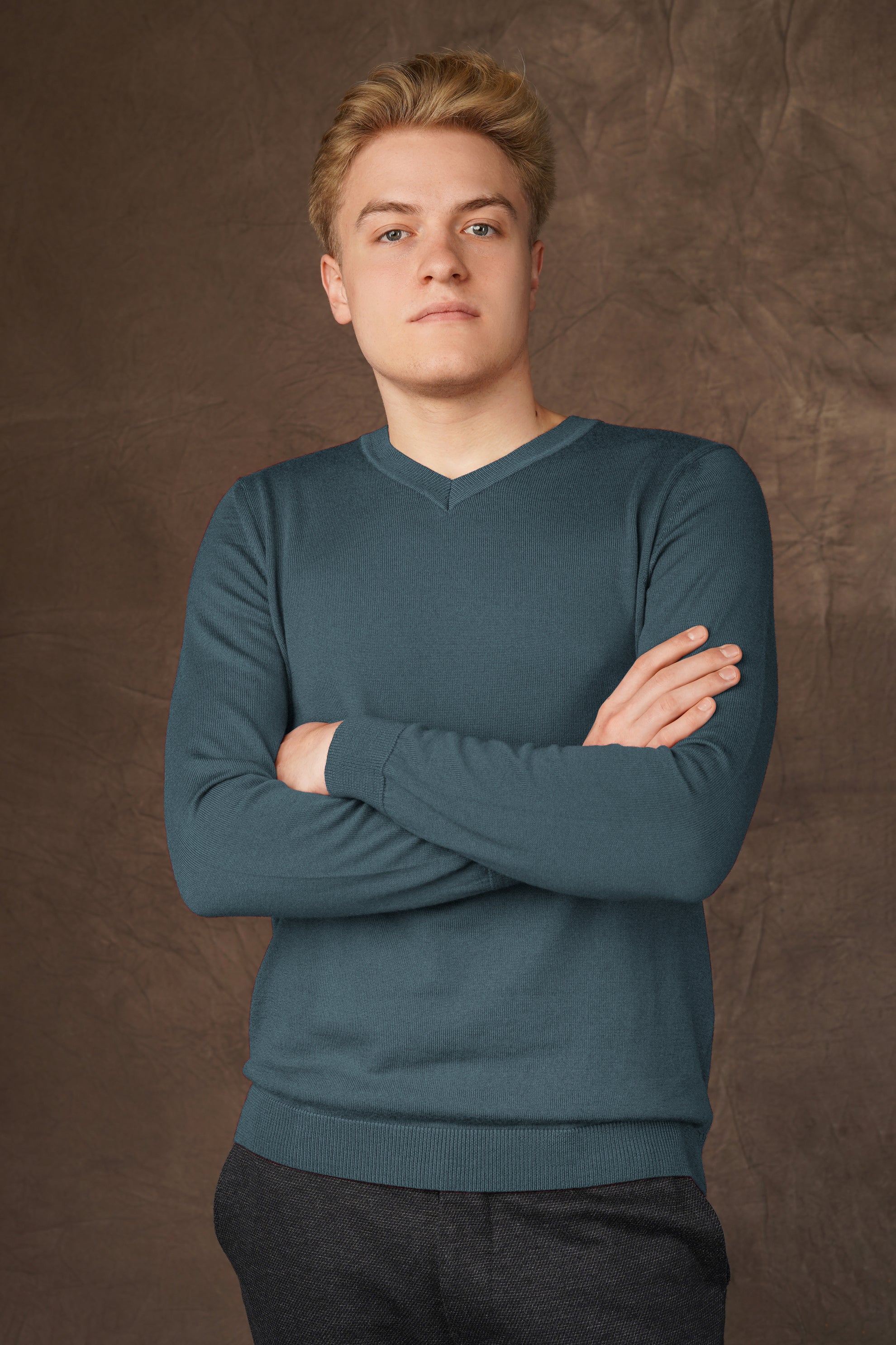 Merino wool V-neck sweater