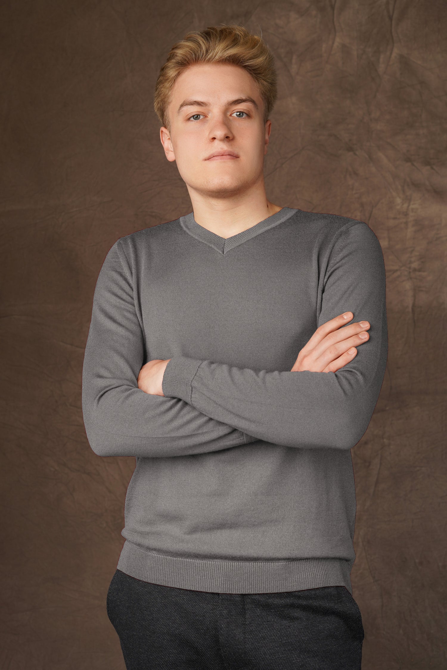 Merino wool V-neck sweater