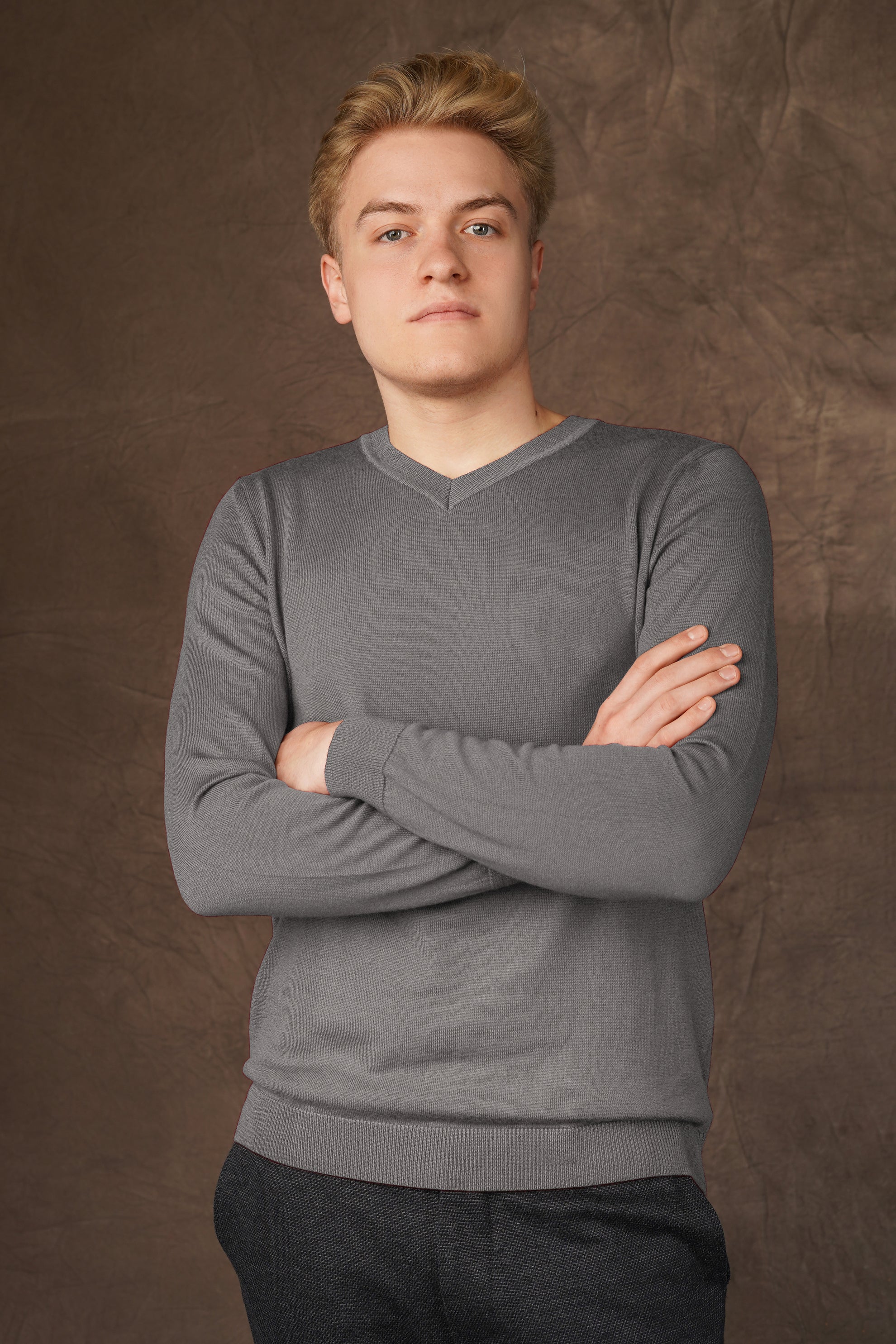 Merino wool V-neck sweater