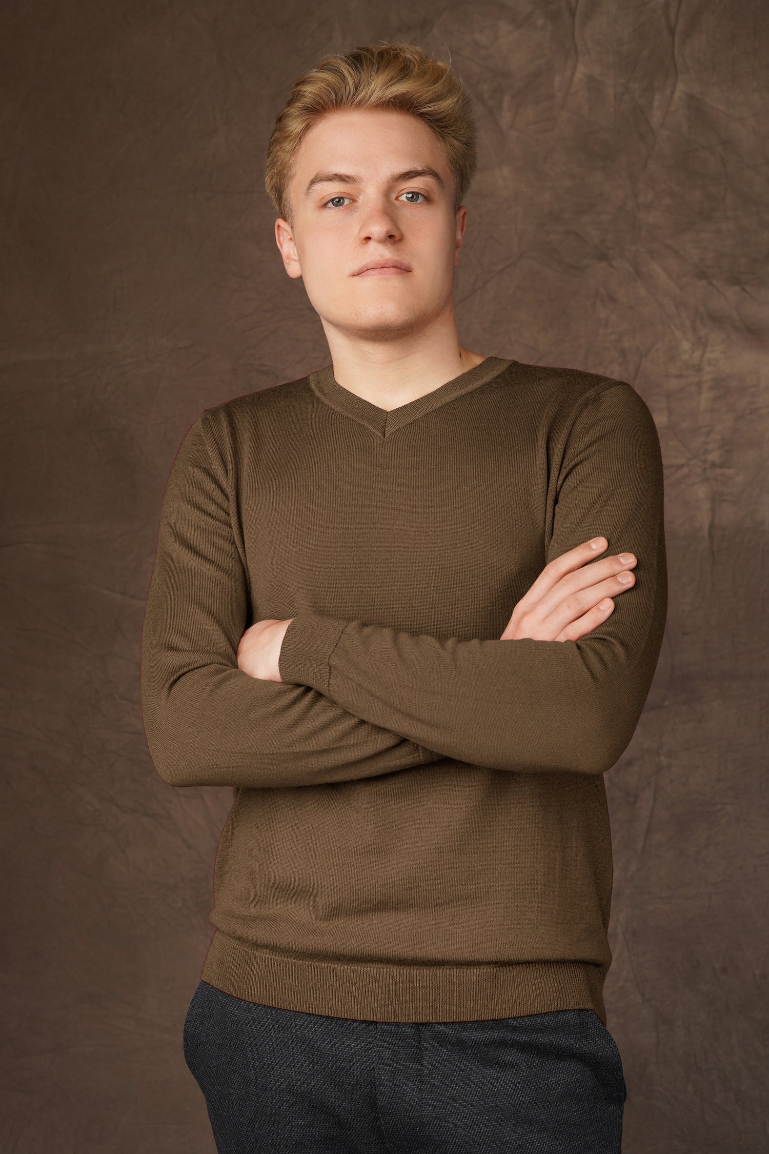 Merino wool V-neck sweater