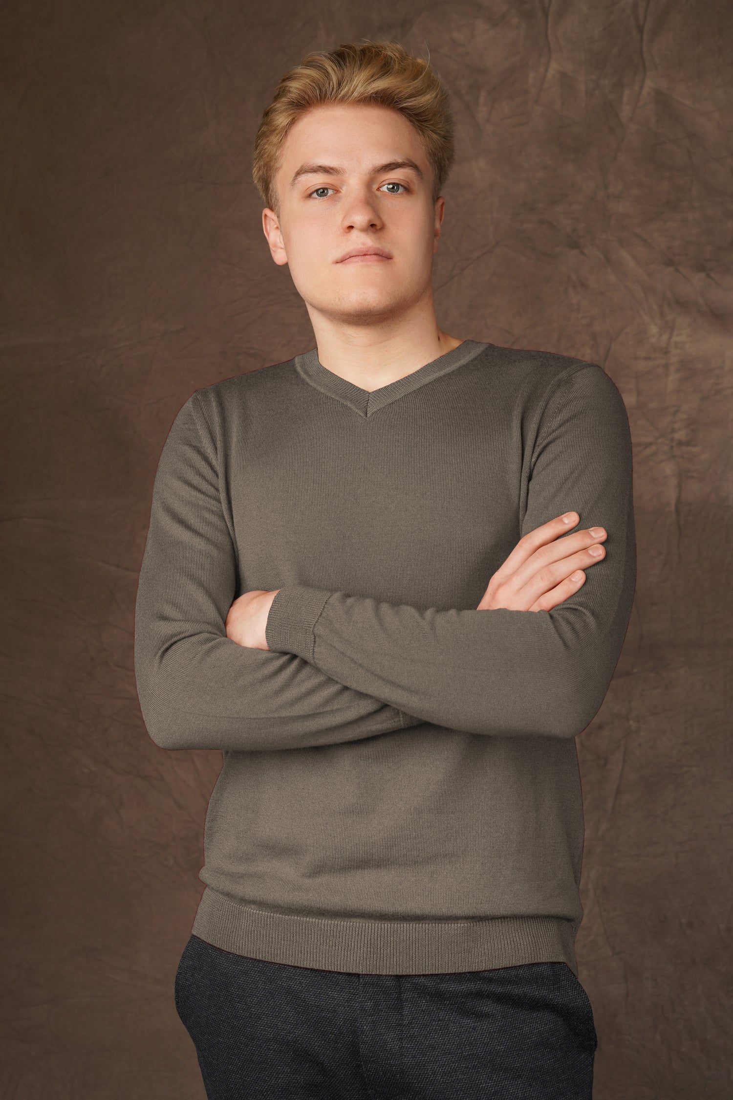 Merino wool V-neck sweater