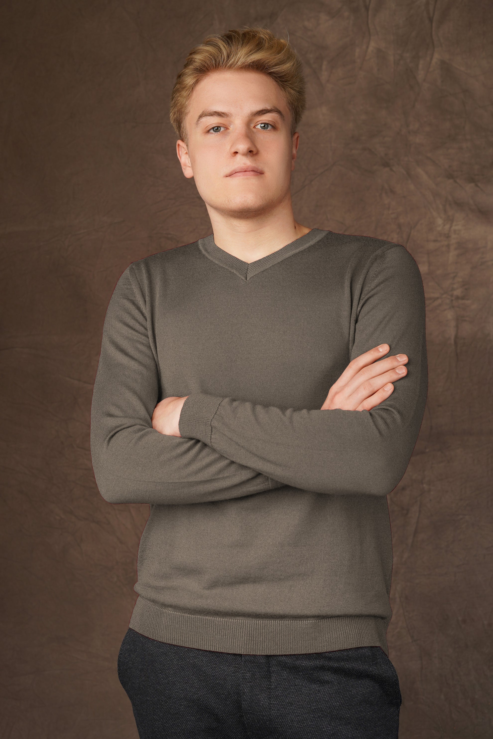 Merino wool V-neck sweater