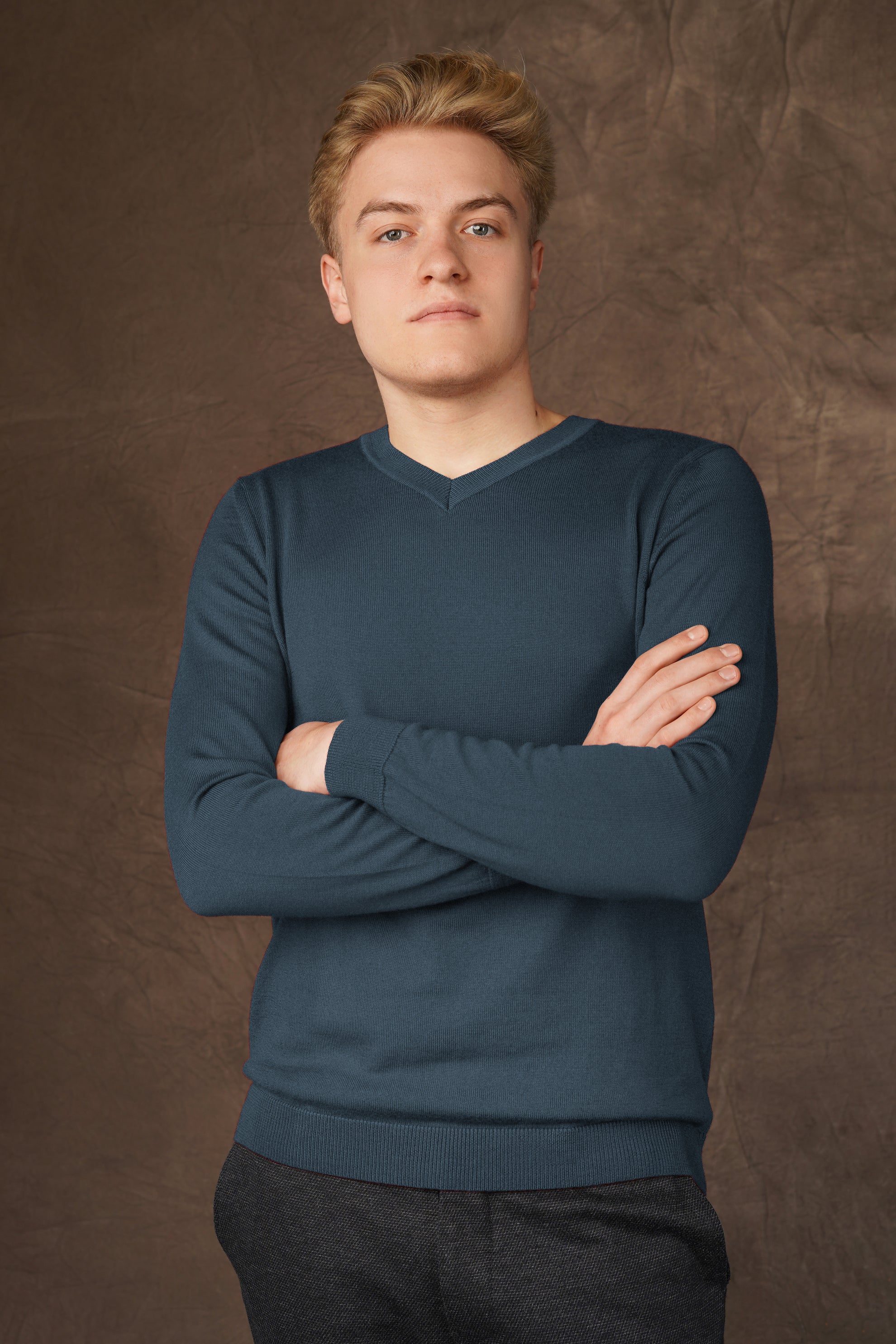 Merino wool V-neck sweater