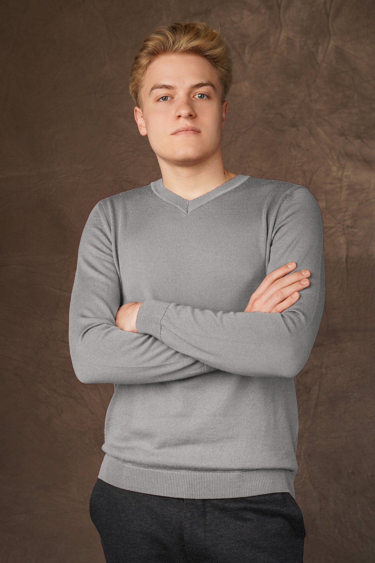 Merino wool V-neck sweater