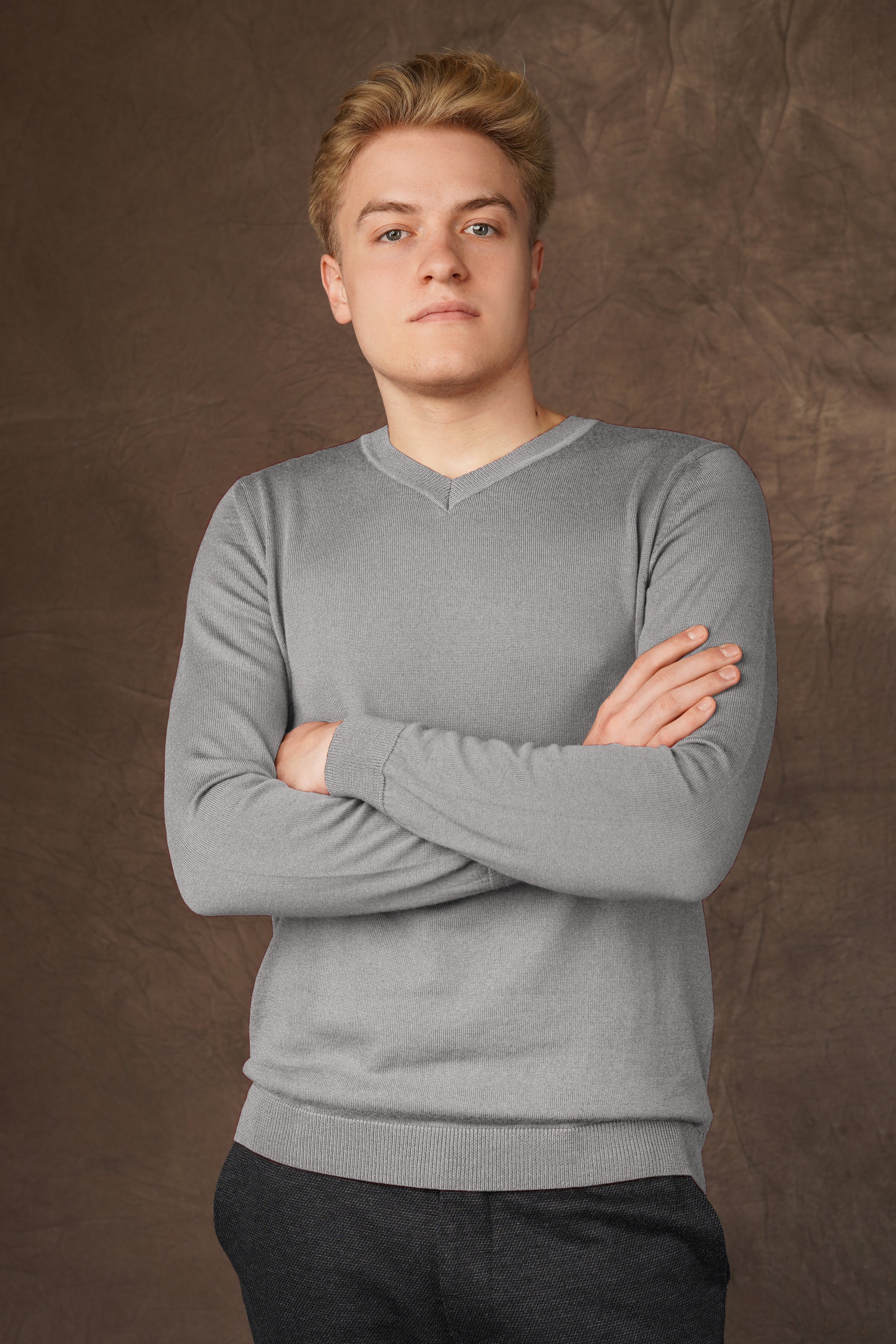 Merino wool V-neck sweater