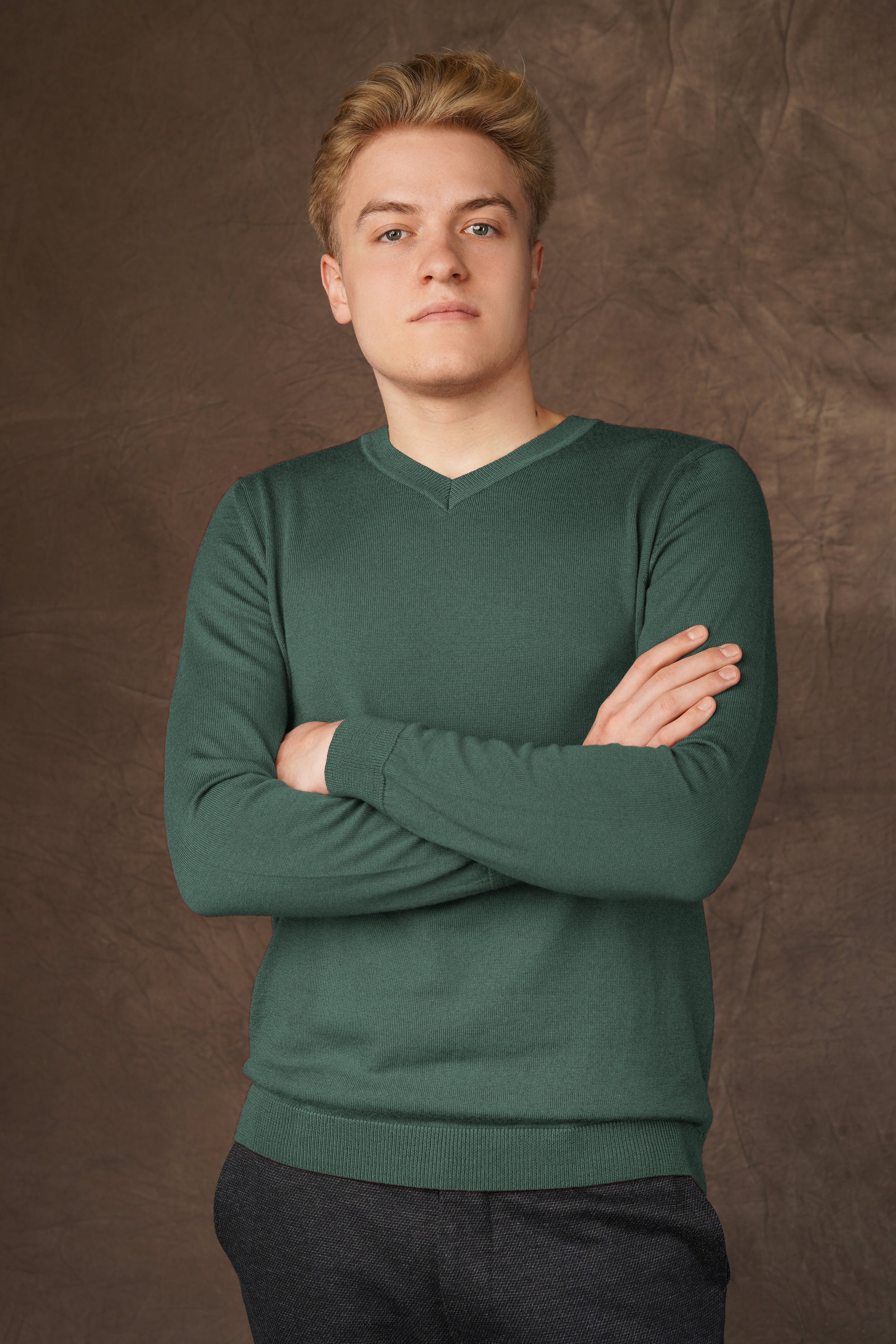 Merino wool V-neck sweater