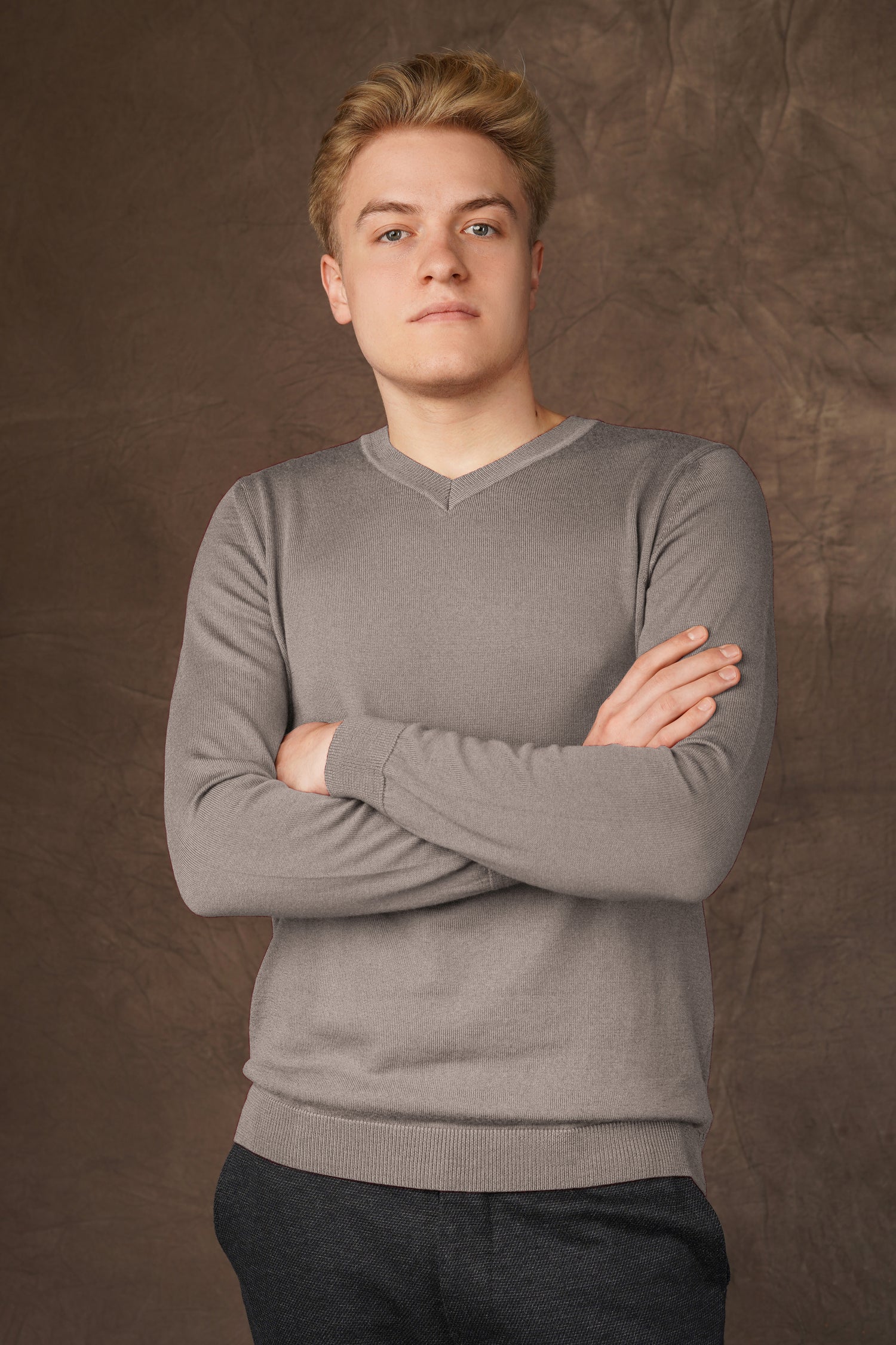 Merino wool V-neck sweater