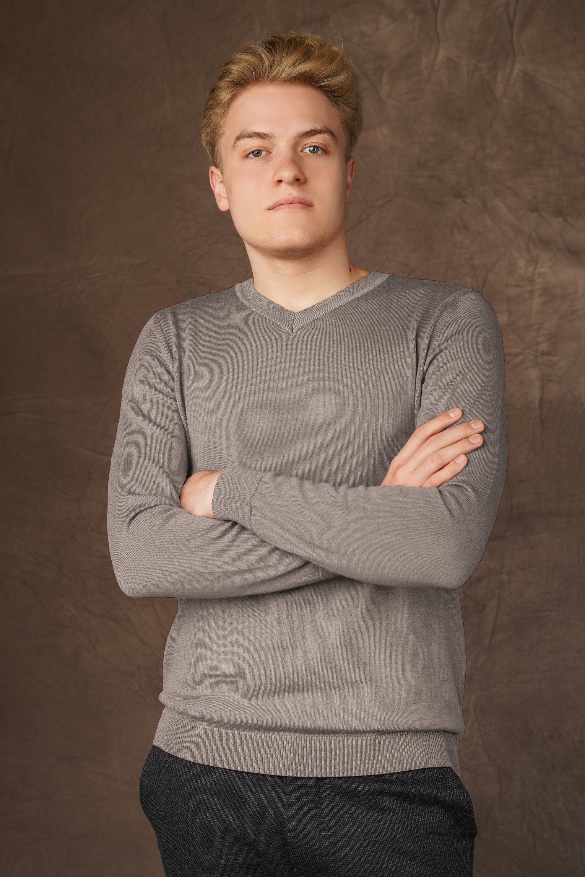 Merino wool V-neck sweater