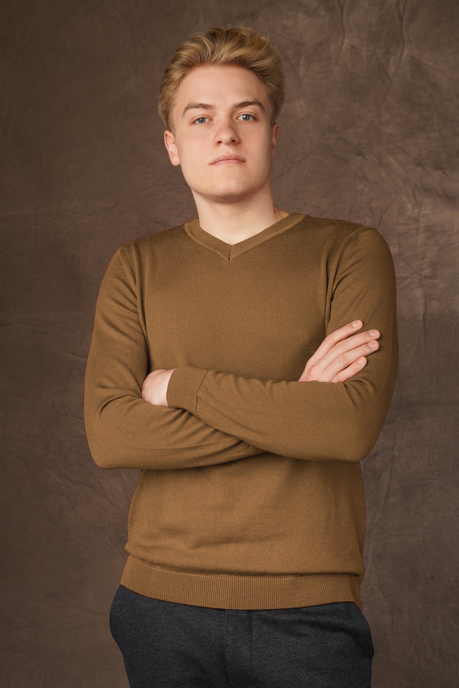 Merino wool V-neck sweater