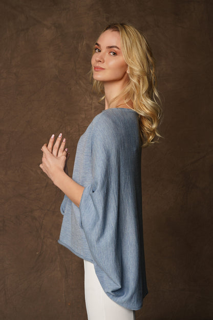 Merino wool poncho