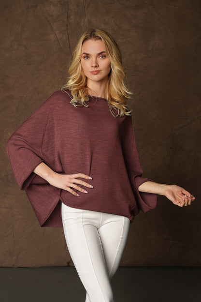 Merino wool poncho