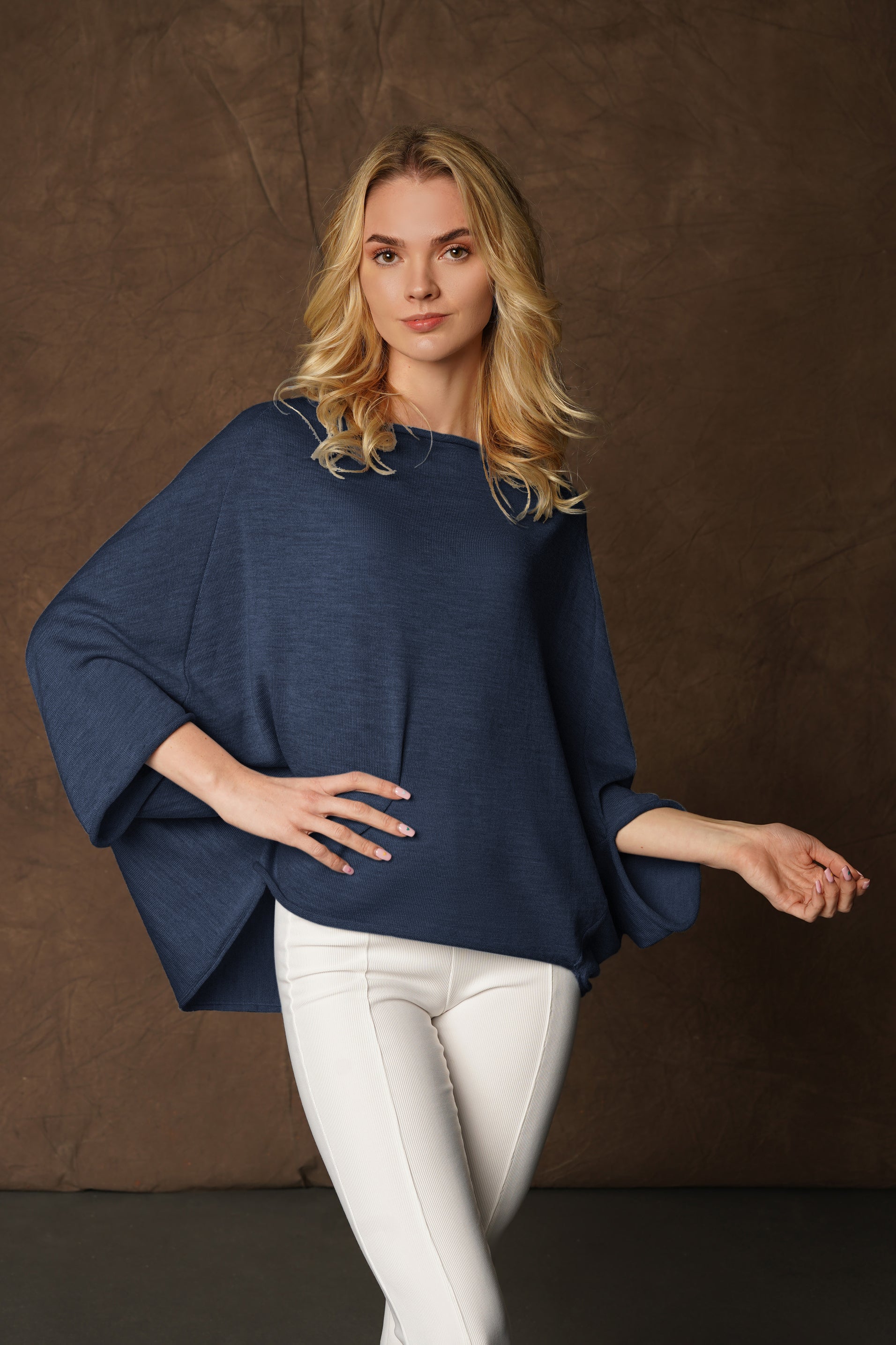 Merino wool poncho