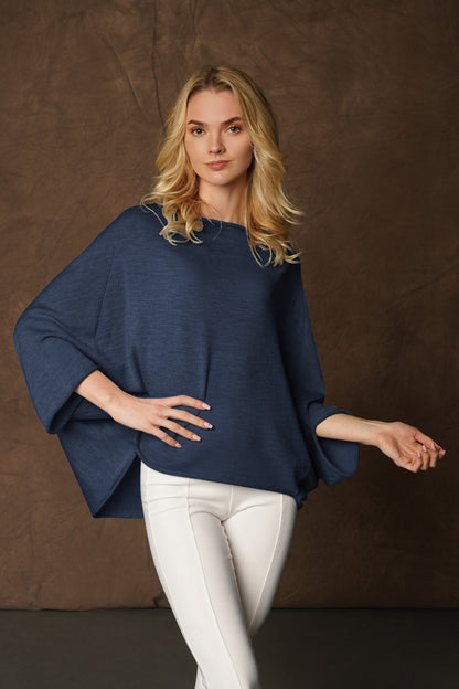 Merino wool poncho